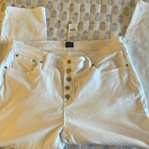 NWT J.Crew White Essential Straight Jeans size 35T